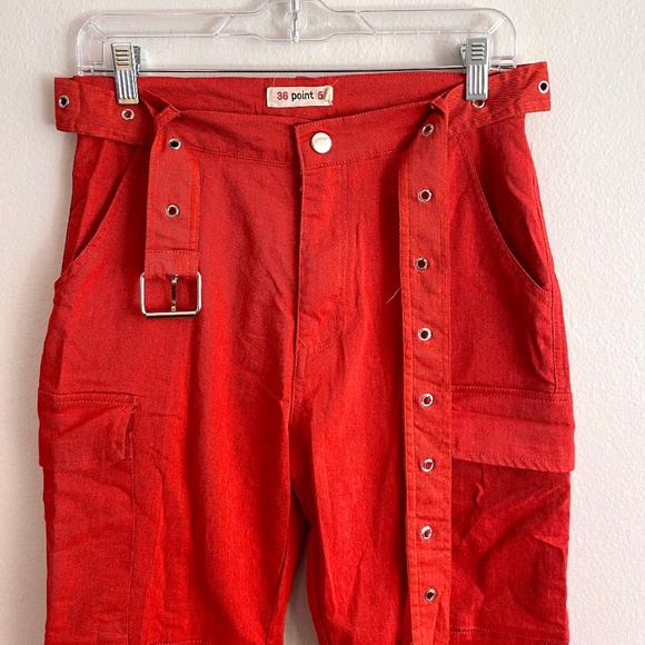 Red Cargo/Utility Style Pants - Picture 2 of 3